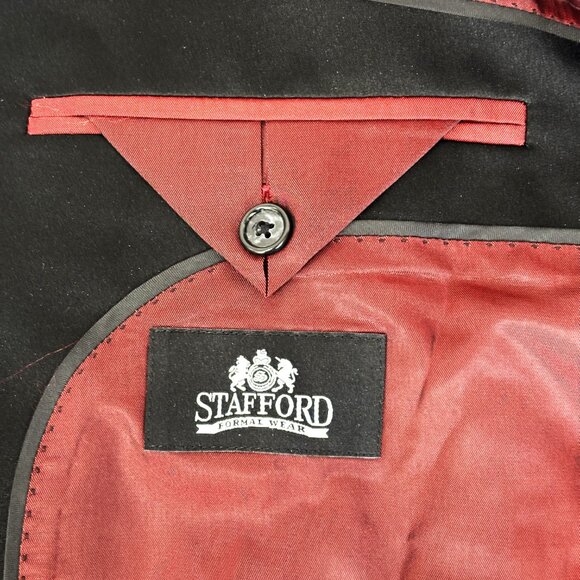 Stafford Velveteen Blk Tux Prom Formal Jacket Vtg Authentic 90’s Sz 46R - Picture 14 of 16